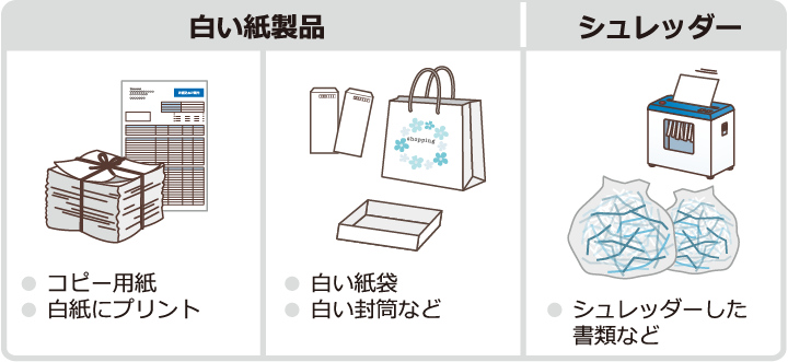 白い紙製遺品 シュレッダー