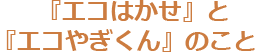 『エコはかせ』と『エコやぎくん』のこと